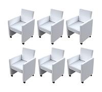 Vidaxl Chaises De Salle À Manger 6 Pcs Blanc Similicuir Blanc