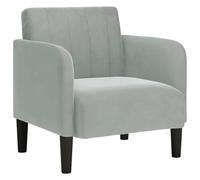 vidaXL Fauteuil velours gris clair 54 cm avec accoudoirs