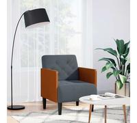 Vidaxl Fauteuil Avec Accoudoirs Gris Foncé 55 Cm Velours Gris