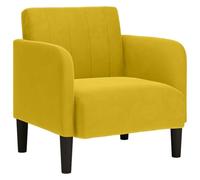 vidaXL Fauteuil avec accoudoirs 54 cm Velours Jaune – Fauteuil TV Confort