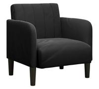 vidaXL Fauteuil TV avec accoudoirs en velours 54 cm Noir