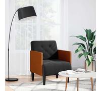 Vidaxl Fauteuil Avec Accoudoirs Noir 55 Cm Velours Noir