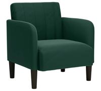 Fauteuil - Vert foncé - Velours - 1 place - Accoudoirs