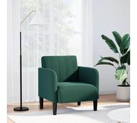 Vidaxl Fauteuil Avec Accoudoirs Vert Foncé 54 Cm Velours Vert