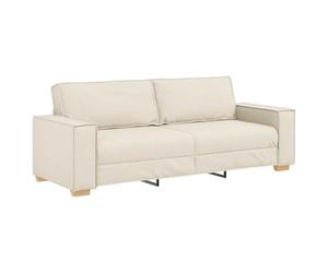 vidaXL Fauteuil avec Coussin avec Oreiller Beige 220 x 78 x 84 cm Lin, Salon, Ensemble de canapés Modernes, Fauteuil Contemporain, Assise Ergonomique, Meuble Durable, Confortable