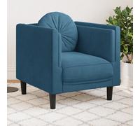 vidaXL Fauteuil avec coussin bleu velours