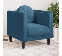 Vidaxl Fauteuil Avec Coussin Bleu Velours Bleu