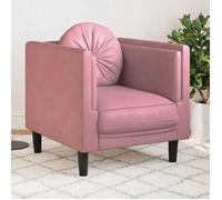vidaXL Fauteuil 372625 – Relaxation TV avec coussin, accoudoirs, dossier et pieds – Rose velours