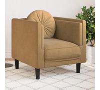 Fauteuil avec Coussin Siège Chaise Canapé Salon Marron Similicuir Daim vidaXL