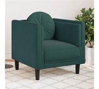 Vidaxl Fauteuil Avec Coussin Vert Foncé Velours Vert