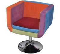 Fauteuil Avec Design De Patchwork Cube Tissu Multicolore
