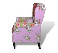 vidaXL Fauteuil Design Patchwork Tissu Canapé Salle de Séjour Bureau Salon