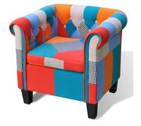 Fauteuil Avec Design De Patchwork Tissu Multicolore