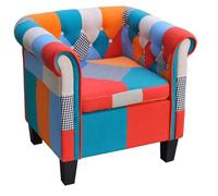 vidaXL Fauteuil 241027 – Design patchwork en tissu pour salon et chambre