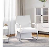 vidaXL Fauteuil met chromen poten kunstleer wit241007 Blanc G