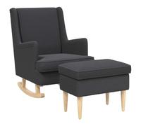 vidaXL Fauteuil avec Pouf 2 pc Gris foncé Bouclé