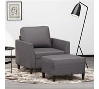 Fauteuil avec Repose-pied Chaise Siège Salle de Séjour 60 cm Similicuir vidaXL