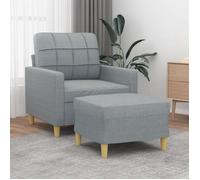 vidaXL Fauteuil avec repose-pied Gris clair 60 cm Tissu, canapé, fauteuil, fauteuil TV, canapé simple, siège, canapé relax, 3200993