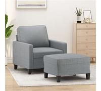 vidaXL Fauteuil avec repose-pied Tissu 3201029 Gris clair 60 cm
