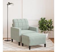Vidaxl Fauteuil Avec Repose-Pied Gris Clair 60 Cm Velours Gris