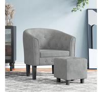 Vidaxl Fauteuil Avec Repose-Pied Gris Clair Velours Gris