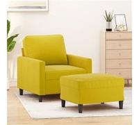 vidaXL Fauteuil avec repose-pied jaune 60 cm velours3201051 Jaune G