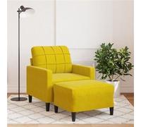 Vidaxl Fauteuil Avec Repose-Pied Jaune 60 Cm Velours Jaune