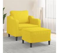 Fauteuil avec repose-pied Jaune clair 60 cm Tissu3201132