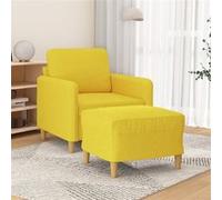 Fauteuil avec repose-pied Jaune clair 60 cm Tissu3201189