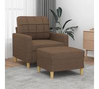 vidaXL Fauteuil avec repose-pied Marron 60 cm Tissu