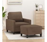 Vidaxl Fauteuil Avec Repose-Pied Marron 60 Cm Tissu Marron