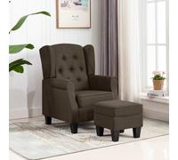 Vidaxl Fauteuil Avec Repose-Pied Marron Tissu Marron
