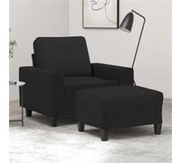 Fauteuil avec repose-pied Gris foncé 60 cm Tissu canapé fauteuil vidaXL