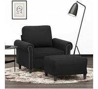 vidaXL Fauteuil avec repose-pied 3201210 60 cm velours noir