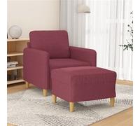 Fauteuil avec repose-pied Rouge bordeaux 60 cm Tissu3201190