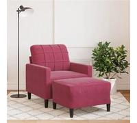 Vidaxl Fauteuil Avec Repose-Pied Rouge Bordeaux 60 Cm Velours Rouge