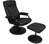 Vidaxl Fauteuil Tv Avec Repose-Pied Noir Similicuir Noir