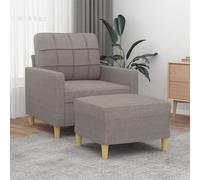 Vidaxl Fauteuil Avec Repose-Pied Taupe 60 Cm Tissu Gris