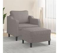 vidaXL Fauteuil avec repose-pied Taupe 60 cm Tissu