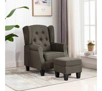 Vidaxl Fauteuil Avec Repose-Pied Taupe Tissu Gris