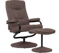 vidaXL Fauteuil avec repose-pieds Fauteuil de télévision Lounger Lounge Chair Fabric Brown