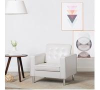 Vidaxl Fauteuil Blanc Similicuir Blanc