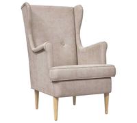 vidaXL Fauteuil Beige ARES, Fauteuil Moderne, Assise en Tissu, Chaise relaxante, Meuble stylé pour Chambre, Durable à la Maison