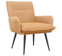 vidaXL Fauteuil Beige Bouclé