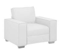 vidaXL Fauteuil Blanc 100 cm Simili Cuir | Ambiance moderne qui va avec tous les décors, Coussins rembourrés qui apportent un super soutien,