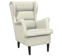 vidaXL Fauteuil de Salon TV Meuble de Salle de Séjour Fauteuil à Dossier Haut de Chambre à Coucher Meuble de Bureau Maison Intérieur Blanc Crème Velours