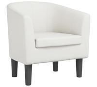 vidaXL Fauteuil cabriolet 356488 – Similicuir, dossier et accoudoirs – Blanc