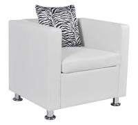 Vidaxl Fauteuil Blanc Similicuir Blanc