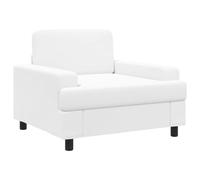 vidaXL Fauteuil Blanc Tissu