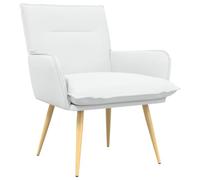 vidaXL Fauteuil Blanc Tissu